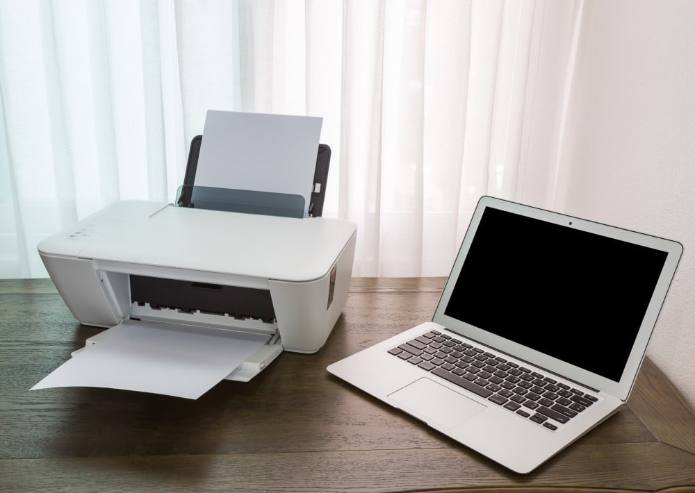 Printer og bærbar computer